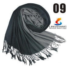 Lingshang проволока чистой шерсти женщин сплошной цвет шарф простой шарф плащ высокого качества шерстяной платок шарф